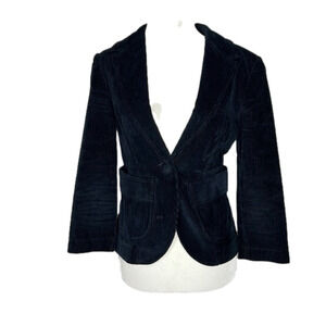 Aritzia Talula Navy Blue Fitted  Corduroy Blazer